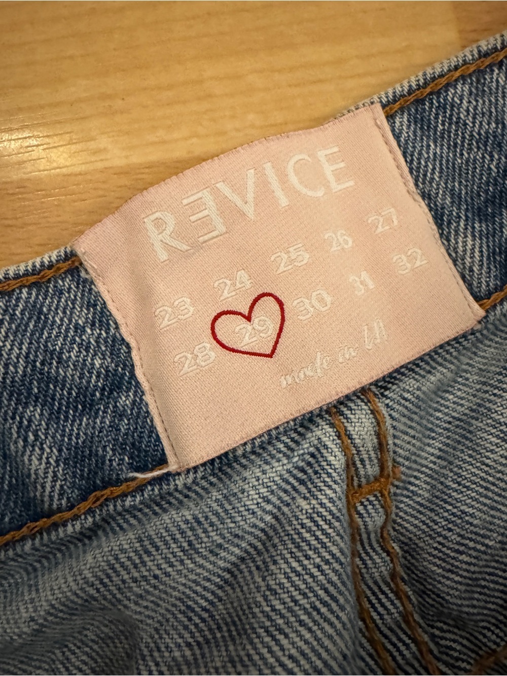 REVICE Two-Tone Patchwork Light and Medium Blue Straight Jeans - Picture 4 of 6